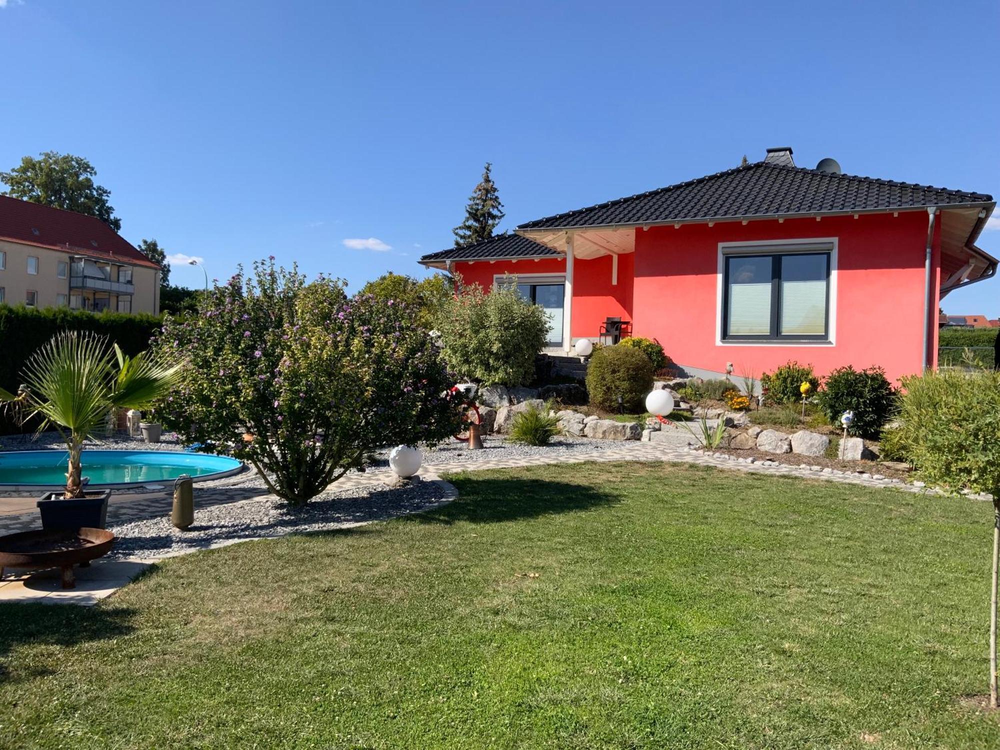 Ferienhaus Luebke, Gartenblick Muhlhausen Bagian luar foto